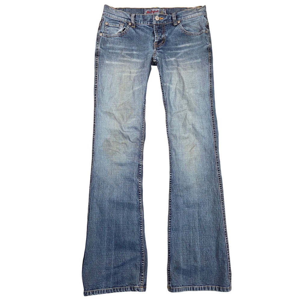 Blue Asphalt Womens Low Rise Flare Jeans Medium Wash Size 3 Y2K Denim 2000s
